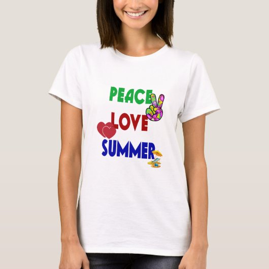 Peace Love Summer T-shirt (Voorkant)