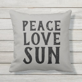 PEACE LOVE SUN-typografie | Buitenkussen