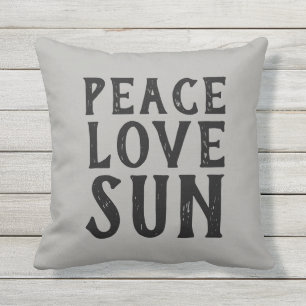 PEACE LOVE SUN-typografie Buitenkussen