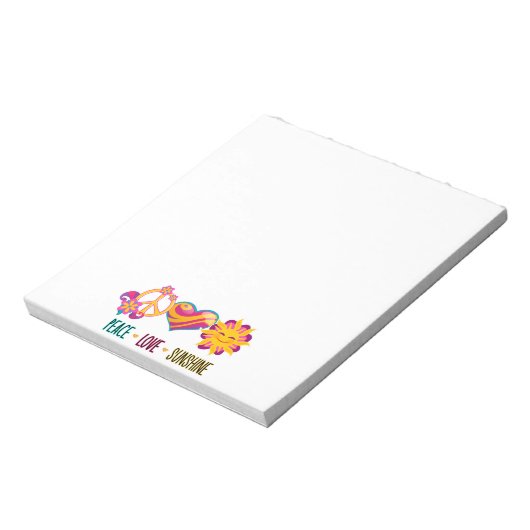Peace Love Sunshine Notitieblok (Linkerzijde)