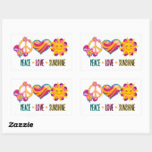Peace Love Sunshine Rechthoekige Sticker (Vel)