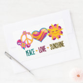 Peace Love Sunshine Rechthoekige Sticker (Envelop)