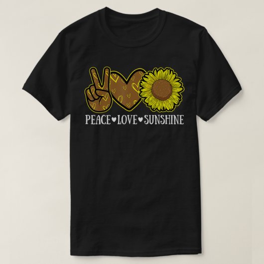 Peace Love Sunshine Sunflower Hippie Sunflower Lov T-shirt (Design voorkant)