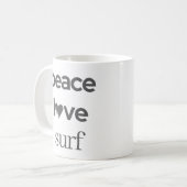 Peace Love Surf | Coastal Surfer Beach House Koffiemok (Voorkant links)