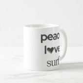 Peace Love Surf -Coastal Surfer Life- Beach Lover Koffiemok (Voorkant rechts)