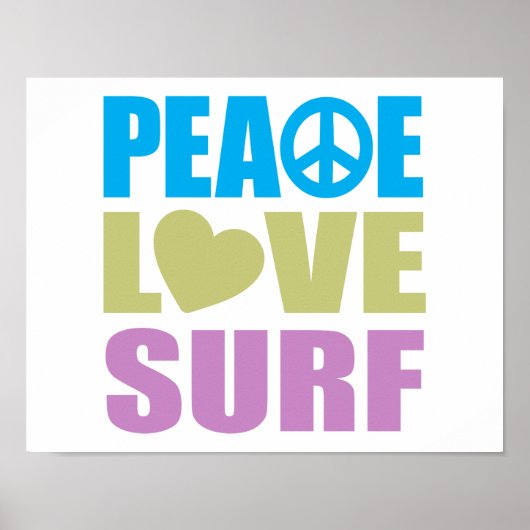 Peace Love Surf Poster (Voorkant)