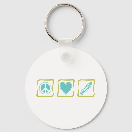 Peace Love Surf Squares Sleutelhanger (Voorkant)