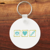 Peace Love Surf Squares Sleutelhanger (Voorkant)