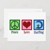 Peace Love Surfing Briefkaart (Voorkant / Achterkant)