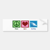 Peace Love Surfing Bumpersticker (Voorkant)