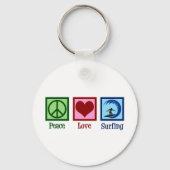 Peace Love Surfing Sleutelhanger (Voorkant)