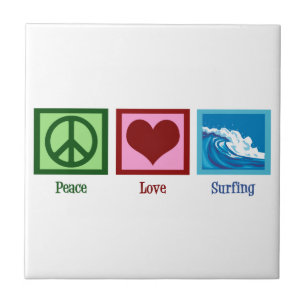 Peace Love Surfing Tegeltje