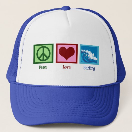 Peace Love Surfing Trucker Pet (Voorkant)