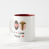 Peace Love Surgeon Cup Tweekleurige Koffiemok (Voorkant links)