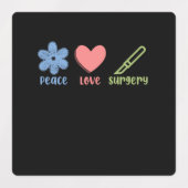 Peace Love Surgery Doctor Neurology Surgeon Graphi Labels (Design 2)