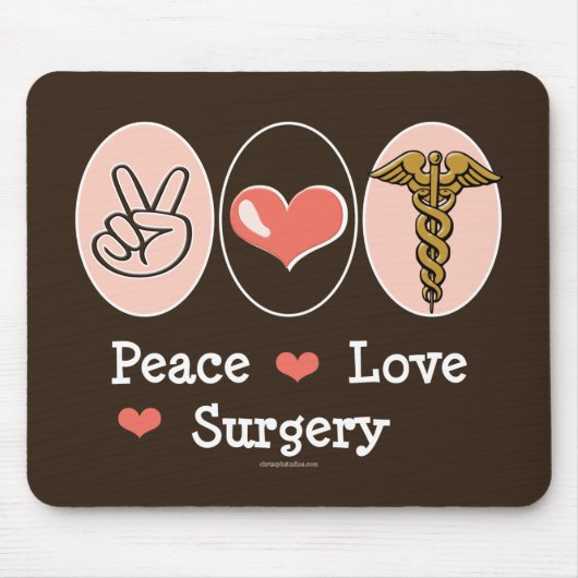 Peace Love Surgery Surgeon Muismat (Voorkant)