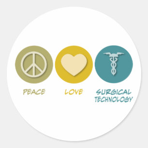 Peace Love Surgical Technologie Ronde Sticker