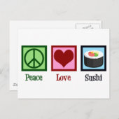 Peace Love Sushi Briefkaart (Voorkant / Achterkant)
