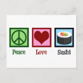 Peace Love Sushi Briefkaart (Voorkant)