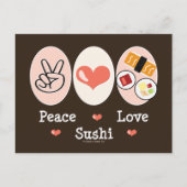 Peace Love Sushi Briefkaart (Voorkant)