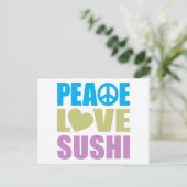 Peace Love Sushi Briefkaart (Staand voorkant)