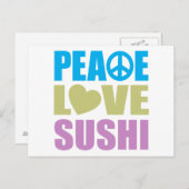 Peace Love Sushi Briefkaart (Voorkant / Achterkant)