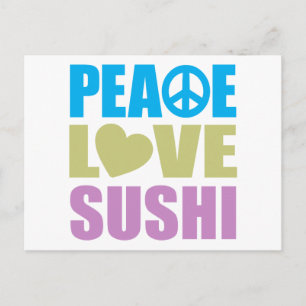 Peace Love Sushi Briefkaart