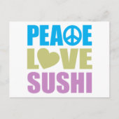 Peace Love Sushi Briefkaart (Voorkant)