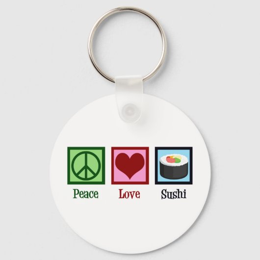 Peace Love Sushi Sleutelhanger (Voorkant)