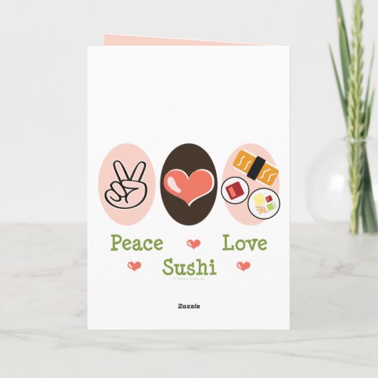 Peace Love Sushi Wenskaart Kaart (Achterkant)