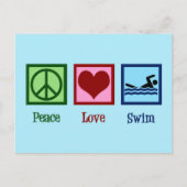 Peace Love Swim Briefkaart (Voorkant)
