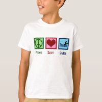Peace Love Swim Cute Swimming Kinder