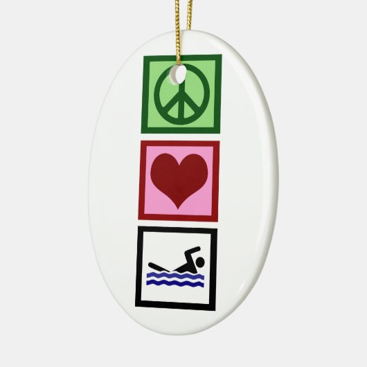 Peace Love Swim Keramisch Ornament (Links)