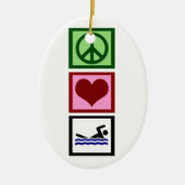 Peace Love Swim Keramisch Ornament (Voorkant)
