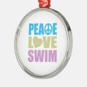 Peace Love Swim Metalen Ornament (Links)