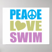Peace Love Swim Poster (Voorkant)