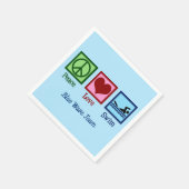 Peace Love Swim Team Custom Blue Pool Party Servet (Hoek)