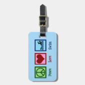 Peace Love Swimming Bagagelabel (Voorkant verticaal)