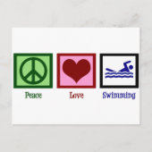 Peace Love Swimming Briefkaart (Voorkant)
