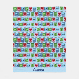 Peace Love Swimming Custom Swim Team Fleece Deken