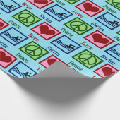 Peace Love Swimming Cute Swimmer Birthday Cadeaupapier (Hoek)