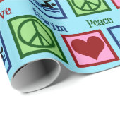 Peace Love Swimming Cute Swimmer Birthday Cadeaupapier (Rol Hoek)