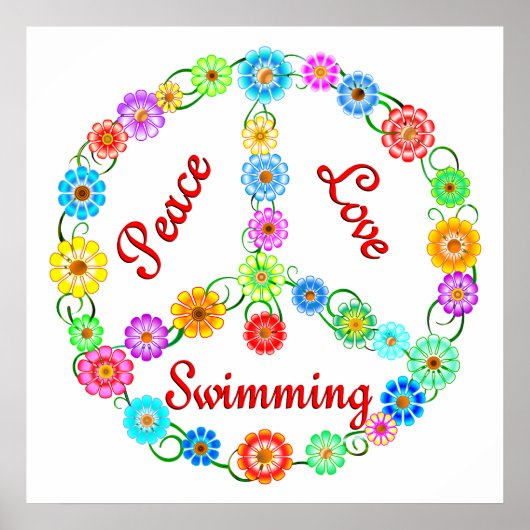 Peace Love Swimming Poster (Voorkant)