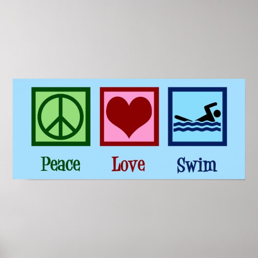 Peace Love Swimming Poster (Voorkant)