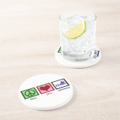 Peace Love Swimming Zandsteen Onderzetter (Zijkant)