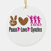 Peace Love Synchro Synchronized Skating Keramisch Ornament (Voorkant)