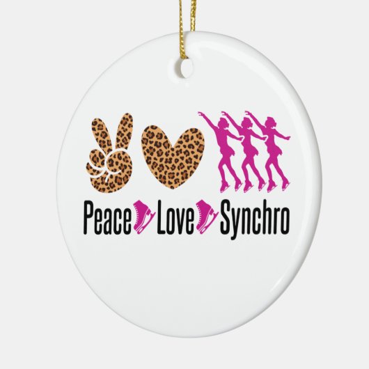 Peace Love Synchro Synchronized Skating Keramisch Ornament (Links)