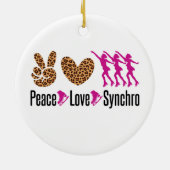 Peace Love Synchro Synchronized Skating Keramisch Ornament (Achterkant)