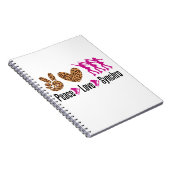 Peace Love Synchro Synchronized Skating Notitieboek (Rechterzijde)