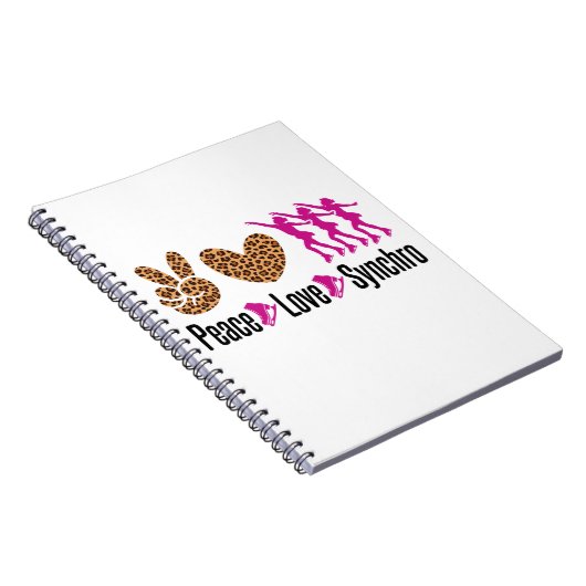 Peace Love Synchro Synchronized Skating Notitieboek (Rechterzijde)